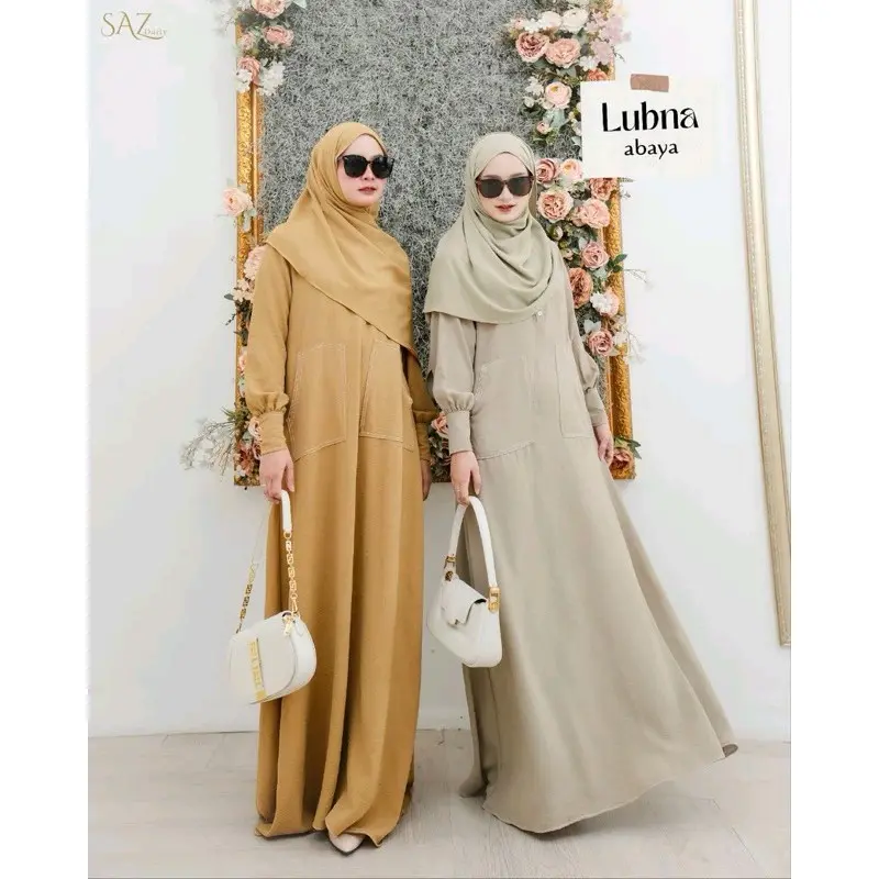 READY STOCK!! LUBNA ABAYA by saz daily | Abaya daily cantik murah Muslim Airflow 2