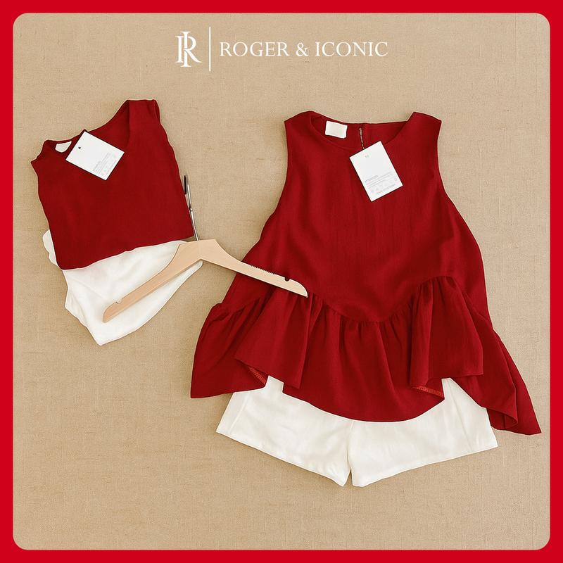 Set Đồ Nữ Đẹp Babydoll Thời Trang Vải Đũi Xinh Xắn, Set Đồ Nữ Đẹp Chất Đũi Mát, Kiểu Dáng Peplum Dễ Thương