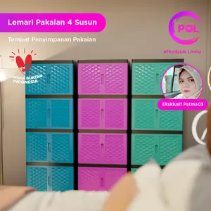 [Exclusive Kreator] POL COD Lemari Plastik Jumbo 2 - 4 Susun | Tempat Penyimpanan Pakaian