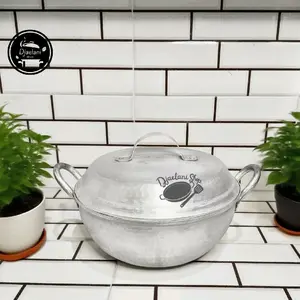 panci katel tebal 20cm panci tumis sayur sop liwet menggoreng kapasitas 1/2kg beras 1liter air asli tempa Anti karat anti pecah anti lengket Kitchenware kawali Nasi