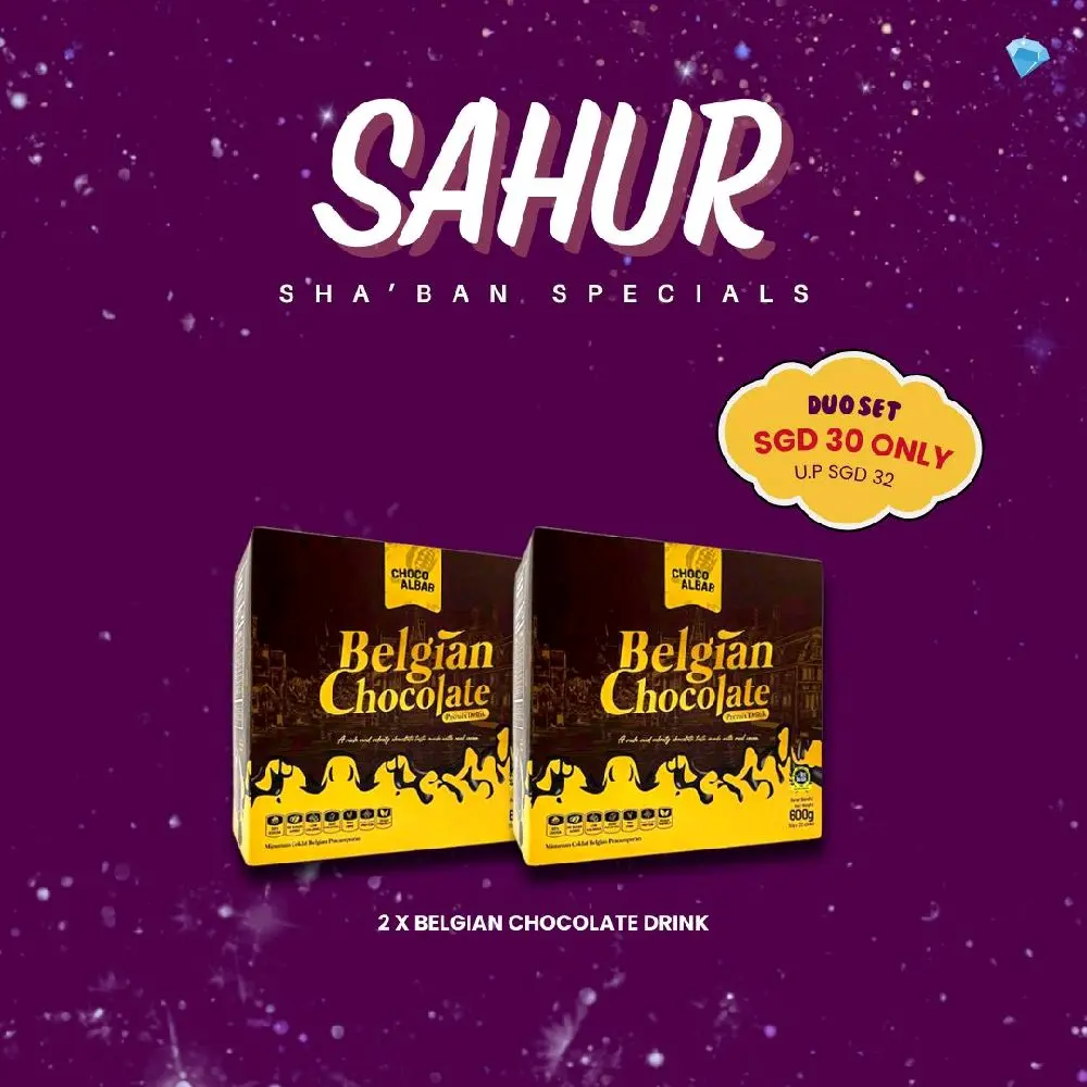 Halal Belgian Chocolate Drink Box - Zero Cholesterol, 20 Sachets - Beverage
