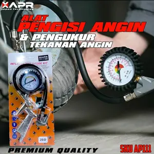 APR JAPAN pengukur angin tekanan ban tire pressure gauge alat isi angin ban bisa untuk nitro