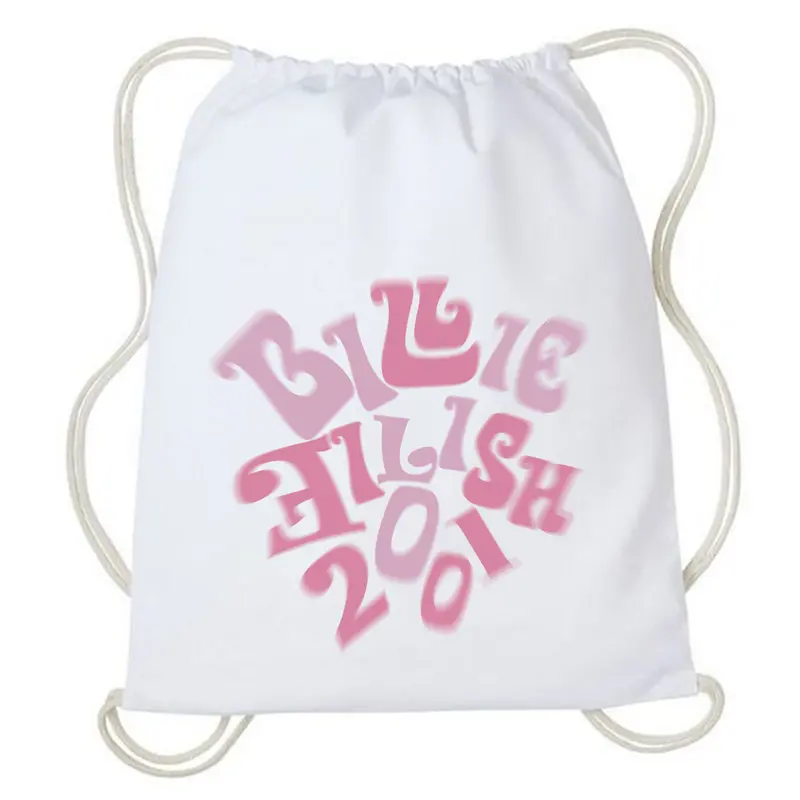 Tas Serut - Stringbag Kanvas Billie Eilish - Drawstring bag Multifungsi Wanita 2