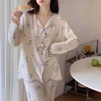 PIYAMA DEWASA KARAKTER LENGAN PANJANG IMPORT KATUN PAKAIAN WANITA TIDUR / BAJU TIDUR SETELAN CELANA PANJANG IMPORT 2