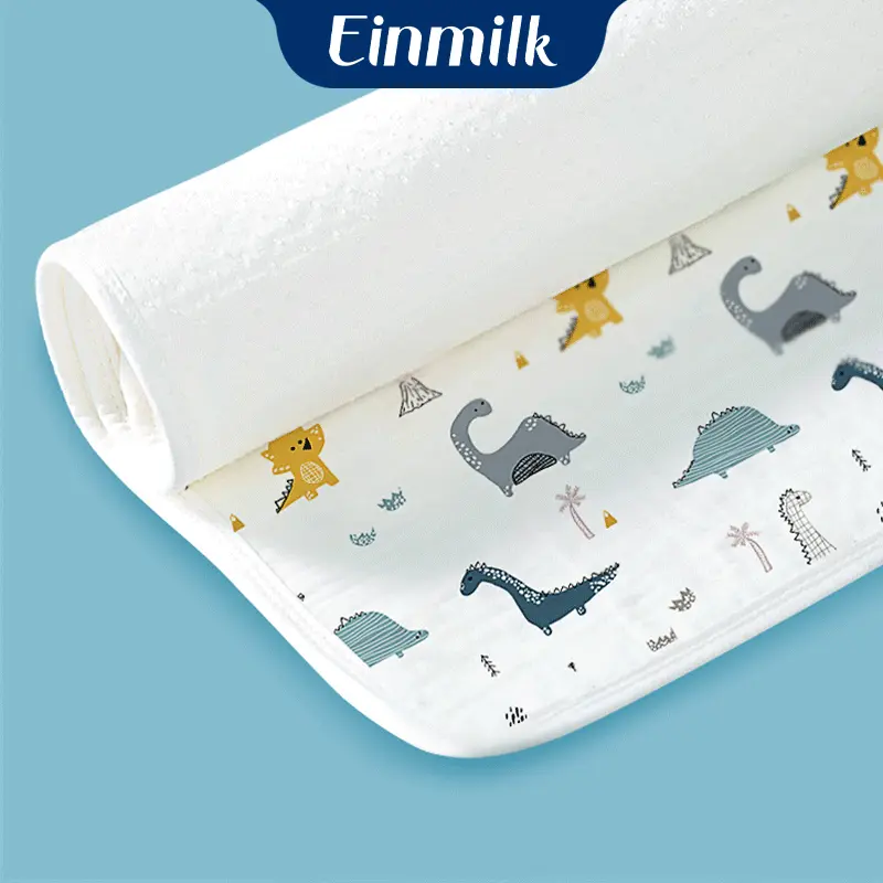 [Einmilk Changing Pad] Baby Cot Waterproof Cotton Mattress Protector Bedsheet Fitted Sheet ,Waterproof Baby Cot