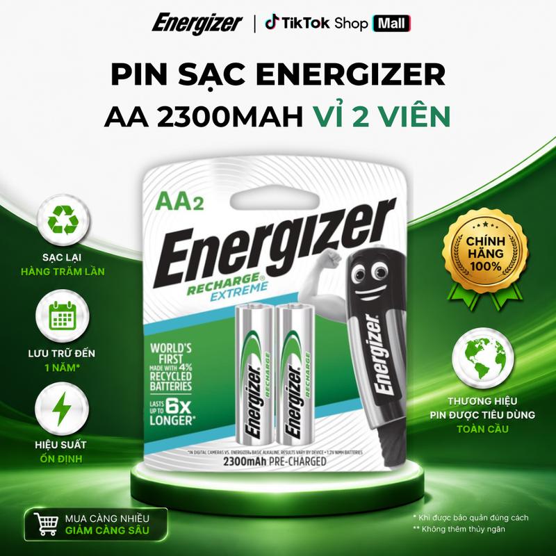 Pin sạc Energizer AA 2300mAh NH15E RP2 - Vỉ 2 viên