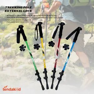 Trekking Pole External Lock Tongkat Pendakian Panjang 135cm Tongkat Camping Outdoor | Trekking Pole Kuncian Luar Haoyang Alat Gunung daki