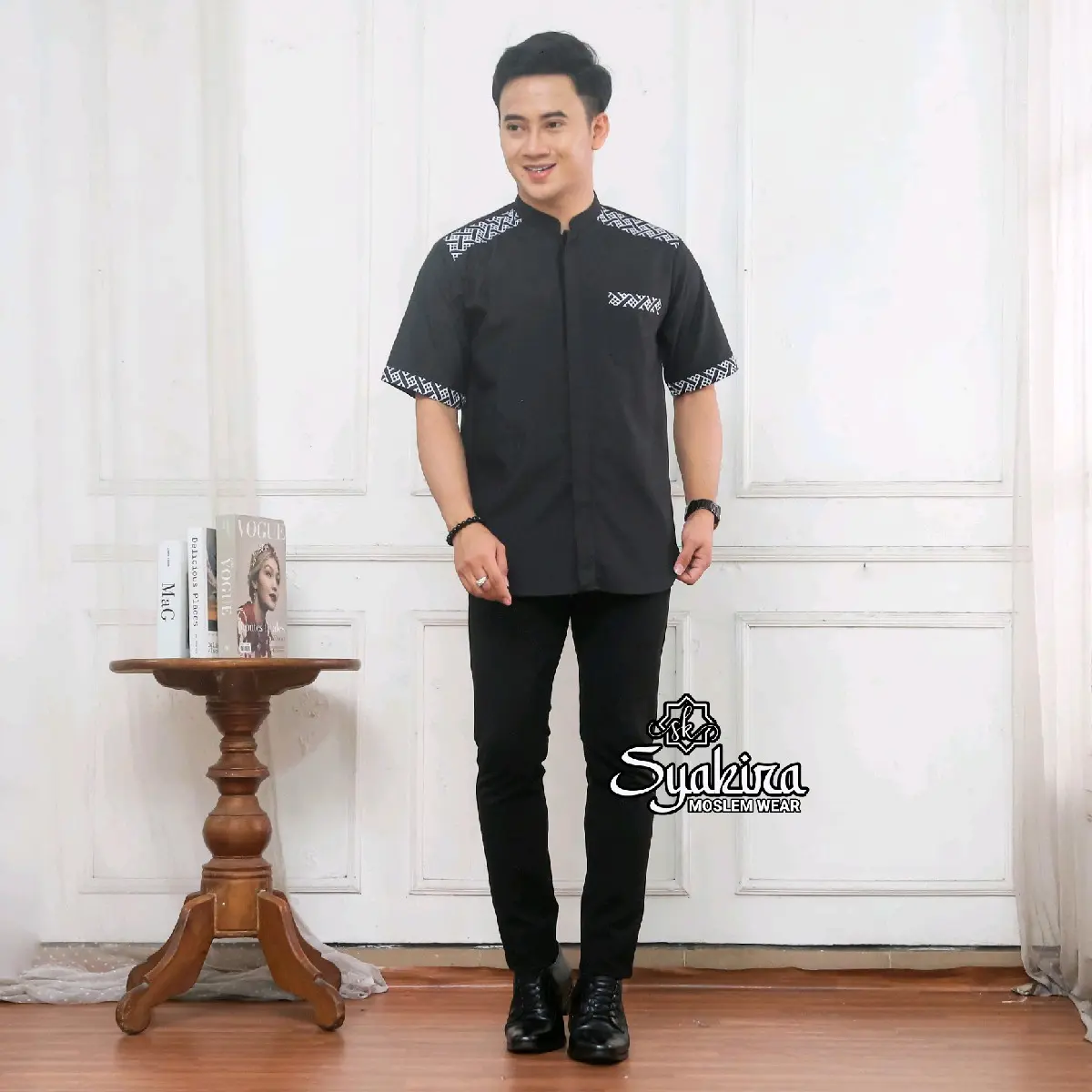 KOKO DEWASA LENGAN PENDEK MOTIF NABIL Kain Katun Nyaman, Baju Muslim Pria