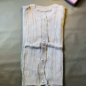 IMAS CABLE Crop Cardigan  Atasan wanita Korean style Knitwear Panjang kancing depan Baju Cewek Top Outer