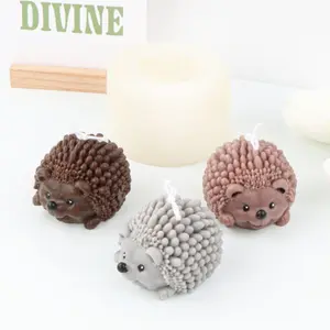 3D Cute Hedgehog Silicone Candle Mold DIY Cartoon Animal Soap Resin Plaster Mould Chocolate Candy Ice Making Set Home Decor Gift