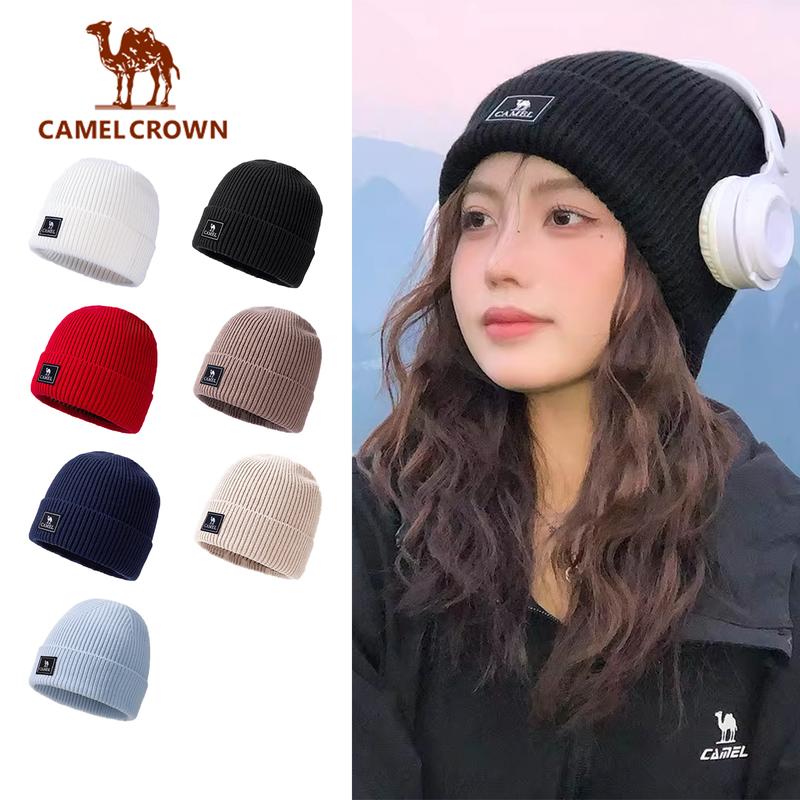  Camel Crown Mũ len ấm áp mùa đông cho nam và nữ thể thao ngoài trời chạy bộ cưỡi ngựa mũ chống lạnh du lịch mũ len giữ ấm 1J32264465 