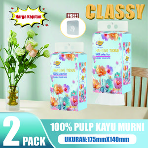 【Free Hook】Tissue Gantung tebal Facial tissue Tisu wajah 3 PL 810 helai Yuntuk pakai dirumah ekonomis Tisu makanandengan kemasaan besar-CLASSY Mekar Series