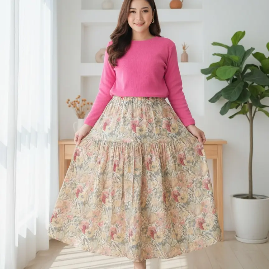 Rok Motif Lily Susun 2