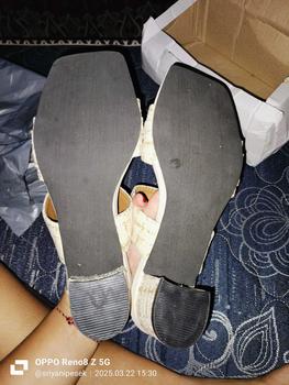 Product Review of Sultan Shoes | Sendal Hak Tahu 5 cm Wanita Flat Slop Tali Kokop Kekinian Aksesoris Gesper Rantai D | Sandal High Heel 5cm CasuaL from a**a 1