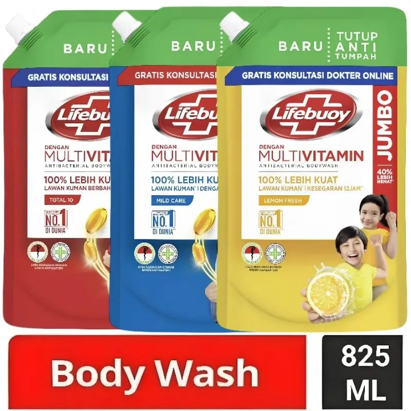 Sabun Mandi Cair Lifebuoy Ukuran 825ml - Semua Varian - Soap