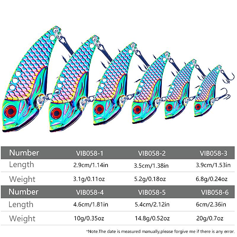 Mồi Câu Cá Lưỡi VIB Kim Loại Mồi Rung Chìm Lưỡi Câu Mắt 3D 3G 5G 7G 10G 15G 20G Bắt Cá Fishing Đi Câu