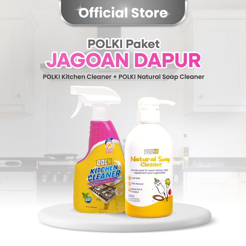 POLKI Paket Jagoan Dapur - Pembersih Minyak Kompor Ampuh & Sabun Cuci Piring Aman Natural Tanpa SLS Food Safe