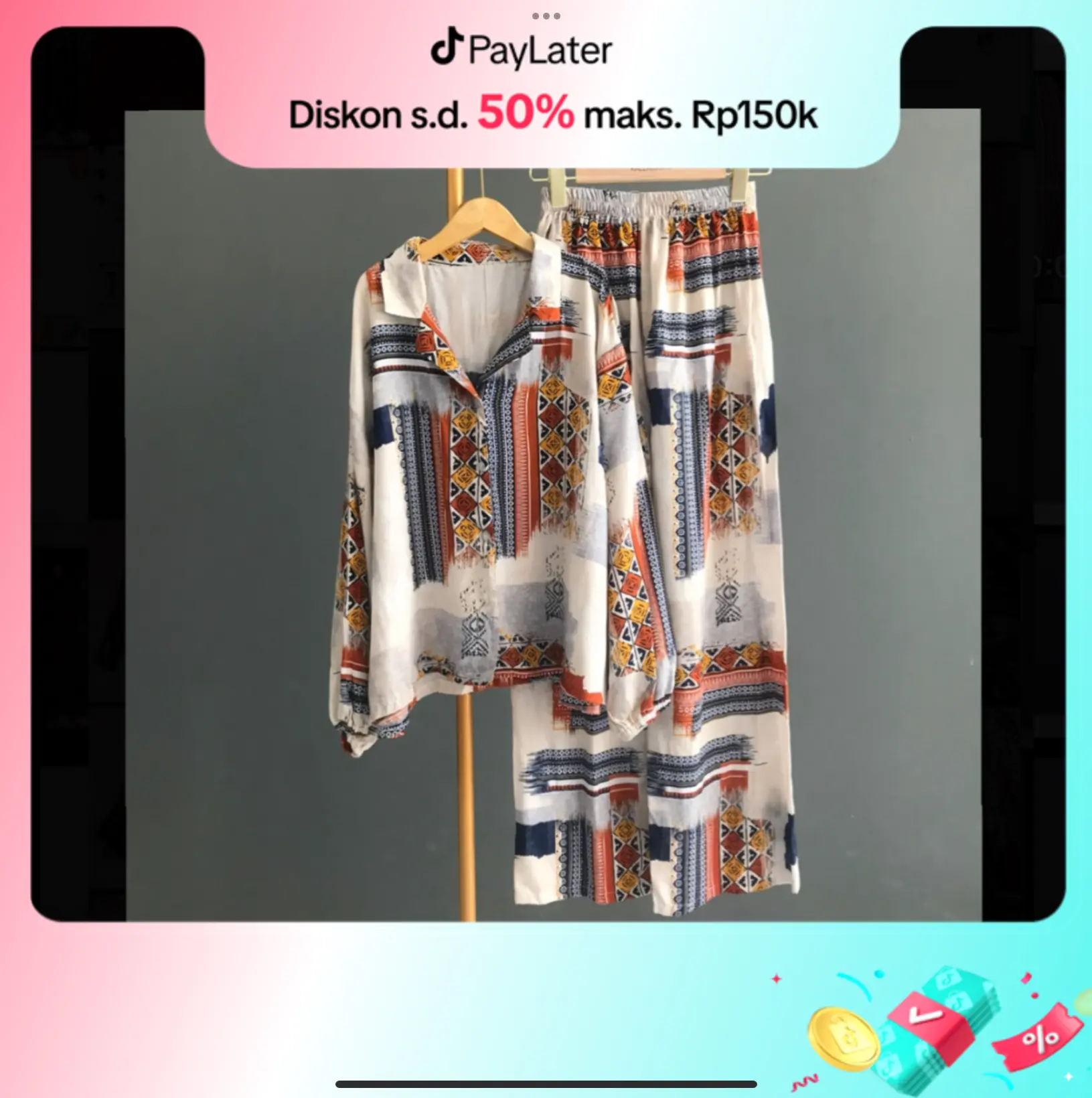 Set Kemeja Celana Hommy Setelan Bundling Baju Dan Celana One Set Wanita Panjang Kulot Katun