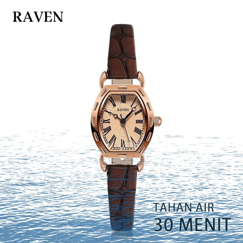 Product Introduction of RAVEN Jam Tangan Wanita Anti Air Kuarsa Antik Kasual Tali Kulit Jam Tangan Cewek Original 1