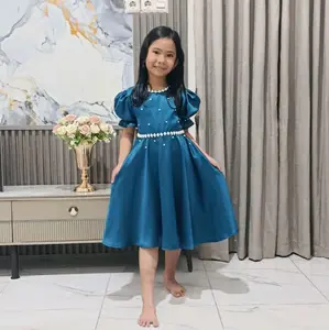 Inez New Gaun Anak Mutiara Size S-XXXL Dengan Resleting Belakang & Tali Kiri Kanan Dilengkapi Payet Mutiara