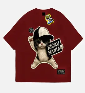 Free Stiker Nama Kaos Anak 1-14 tahun motif 3d bordir kucing kicau mania cotton combed 30s premium