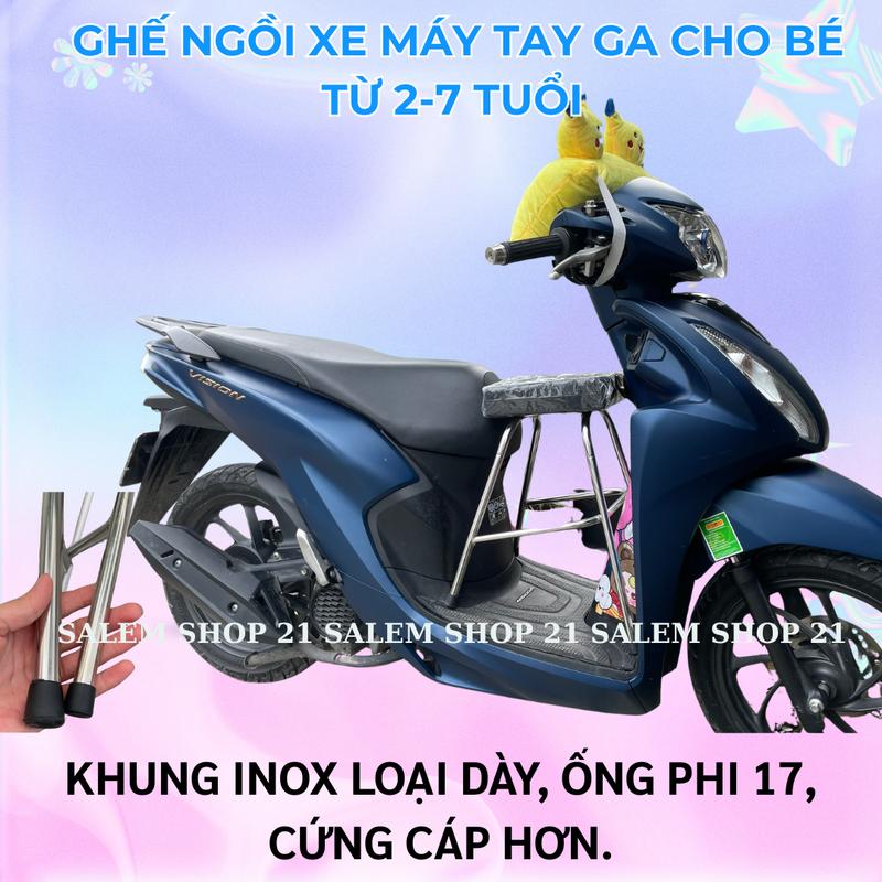 Ghế đôn đi xe máy cho trẻ em tất cả các dòng xe máy tay ga Vision Sh Mode Shi Lead Grande Click Scoopy Air Blade Nouvo Vario Janus Hayate,... Ghế ngồi xe máy cho bé
