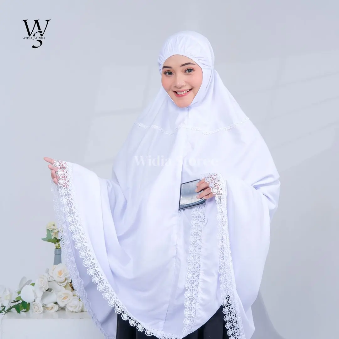 Bergo Instan Jumbo Kerudung Haji Dan Umroh Bersaku Katun Premium