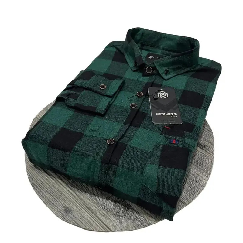 Kemeja Flanel Lengan Panjang Casual Distro Unisex Pria Dan Wanita M L XL XXL 3XL 4XL 5XL 6XL Kotak Hijau Motif Hitam Lembut Nyaman Formal 0