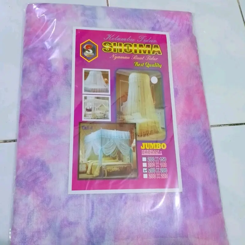 Paket Isi 2 Pcs Kelambu anti nyamuk motif bunga ukuran 200x200 200x180 200x150 2