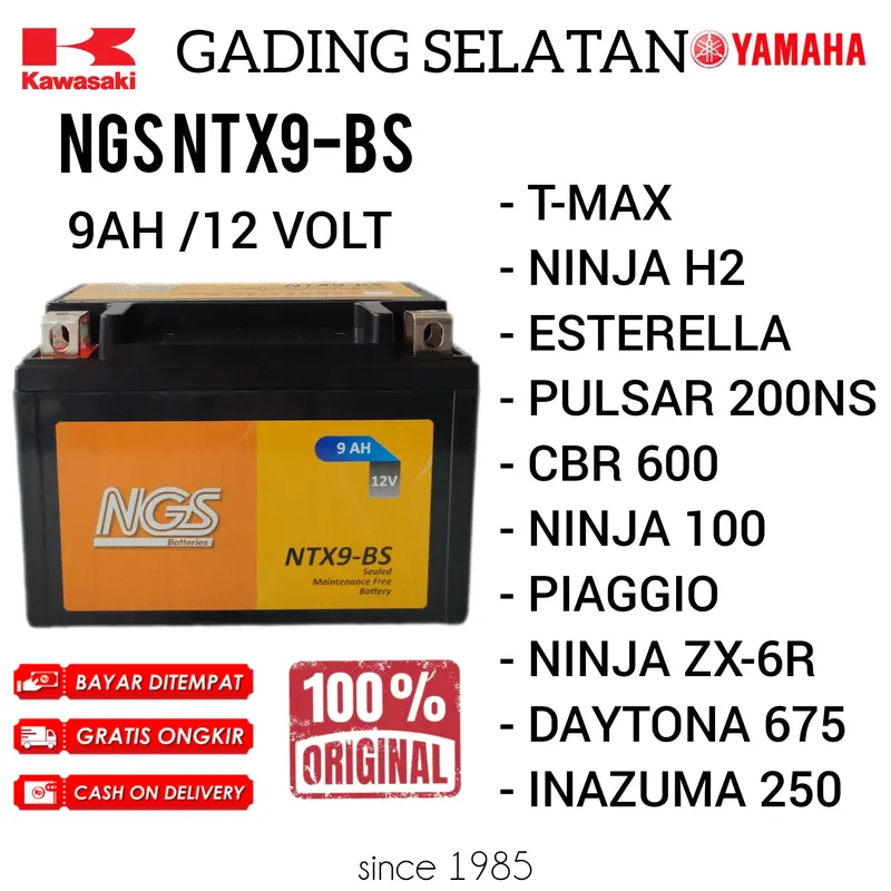 AKI NINJA 250 FI 9 Amper aki Gel Silver Teknologi NGS MBTX9U