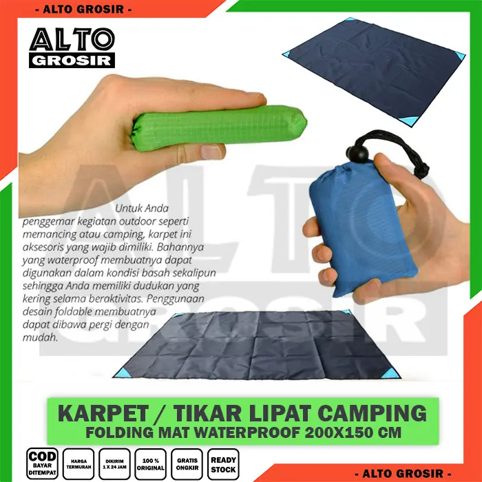 KARPET LIPAT PIKNIK - TIKAR LIPAT - TIKAR CAMPING WATERPROOF 150X200 CM