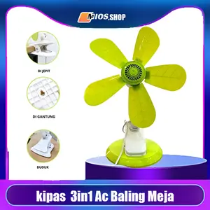 Kipas angin\kipas mini portable\kipas angin dinding\kipas angin murah\kipas angin berdiri\kipas 2 kepala di 30 dB plastic portable duduk kipas  3in1 Ac Baling Meja