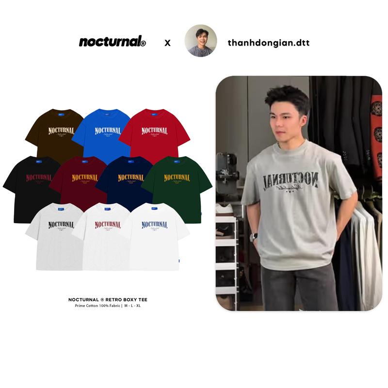 Độc quyền thanhdongian.dtt Áo Thun In Form Boxy NOCTURNAL Retro Boxy Tee Cotton 100% Nam Nữ Unisex Localbrand
