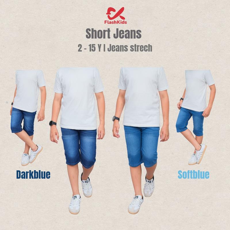 Flashkids Celana Jeans Anak Laki-laki 2-14 Tahun Denim Lutut Laki Perempuan Fashion 9