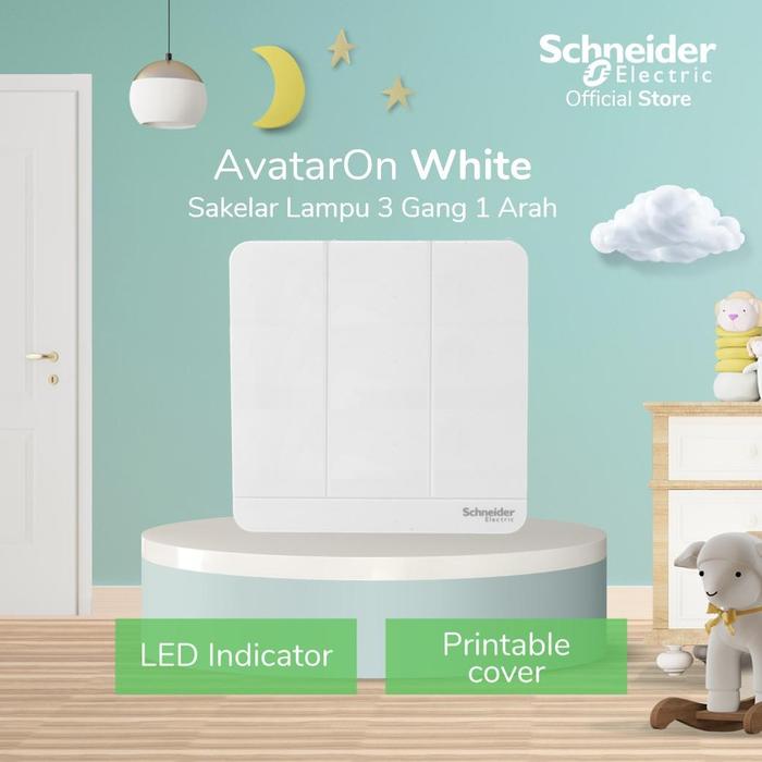 Gambar Schneider Electric AvatarOn Saklar Lampu Putih - 3 Gang 1 Arah dari Schneider Electric Indonesia Kab. Bekasi Tokopedia