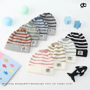 (0-2 tahun) kupluk rajut bayi , kupluk anak strip medium