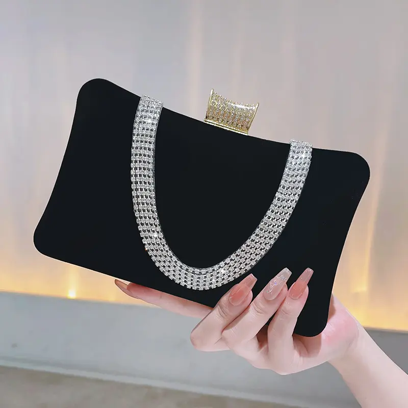 Ví Cầm Tay Trang Trí Kim Cương Giả, Túi Dạ Hội Thanh Lịch, Túi Xách Ăn Tối Cổ Điển Của Phụ Nữ, Thích Hợp Cho Tiệc Cưới Và Dạ Hội 0
