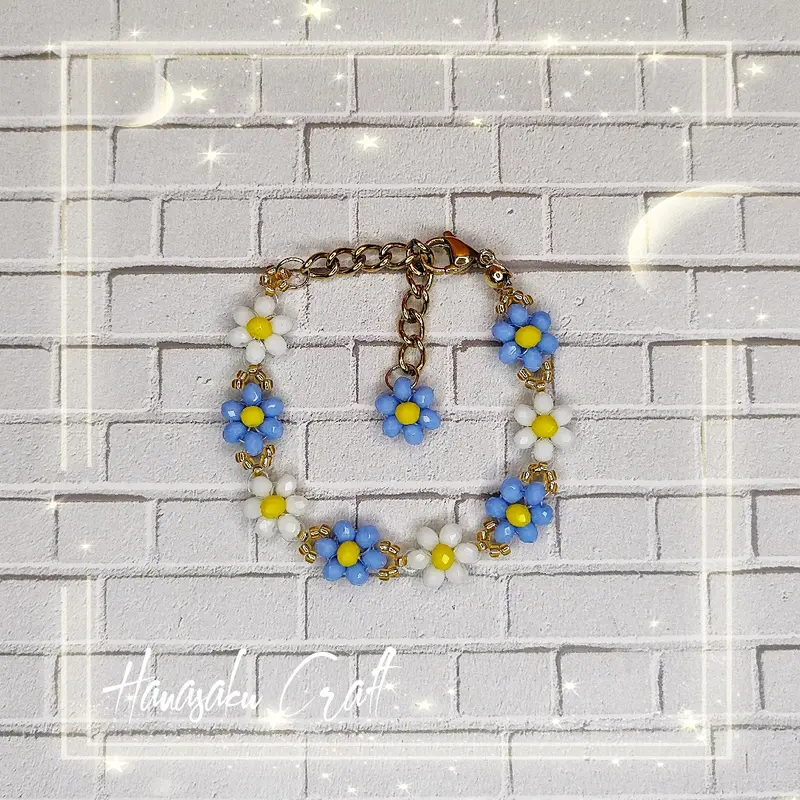[Anti karat] Hanasaku Blue white mix (Handmade Gelang cantik (PO) 0