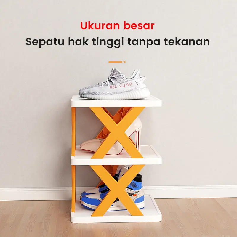 Kitchenz Rak sepatu 9 Susun-26cmx24cmx130cm Rak sepatu plastik X  Rak sepatu aesthetic Rak sepatu susun Rak sandal 4