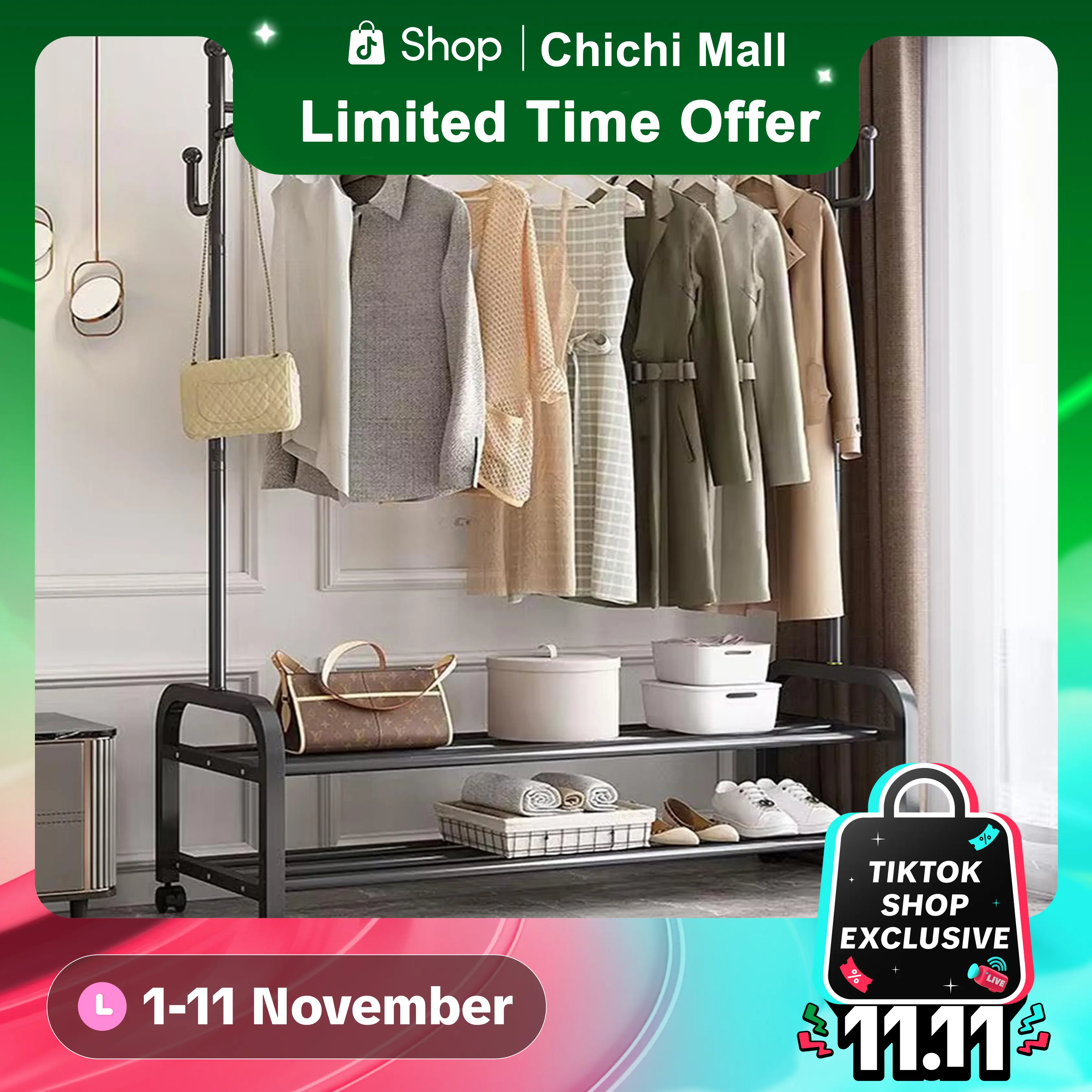 Clothes Rack Sampayan Household Simple Bedroom Coat Rack Floor Household Clothes Drying Rack Accessory Laundry clothes  drying
