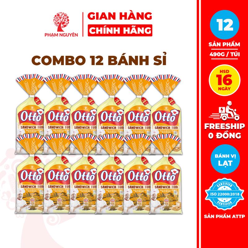 BÁNH KẸO SỈ Combo 12 Túi Bánh Sandwich lạt Otto 490g 245g | Bánh ăn sáng | Bánh mì lạt | Đồ ăn vặt