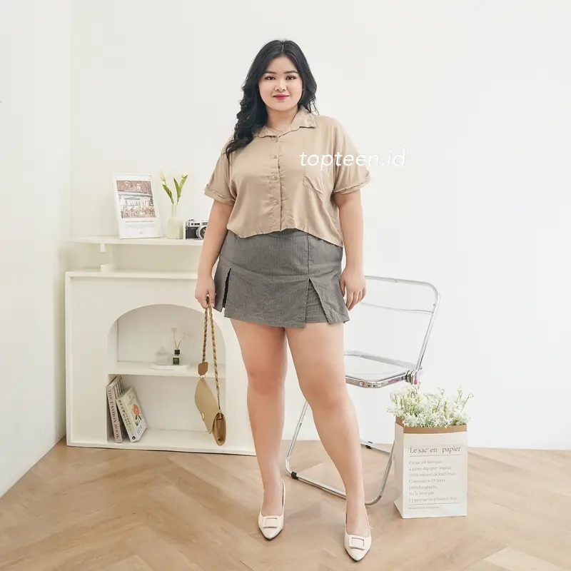 Davi Oversized Crop Top Panjang Rayon Atasan 4