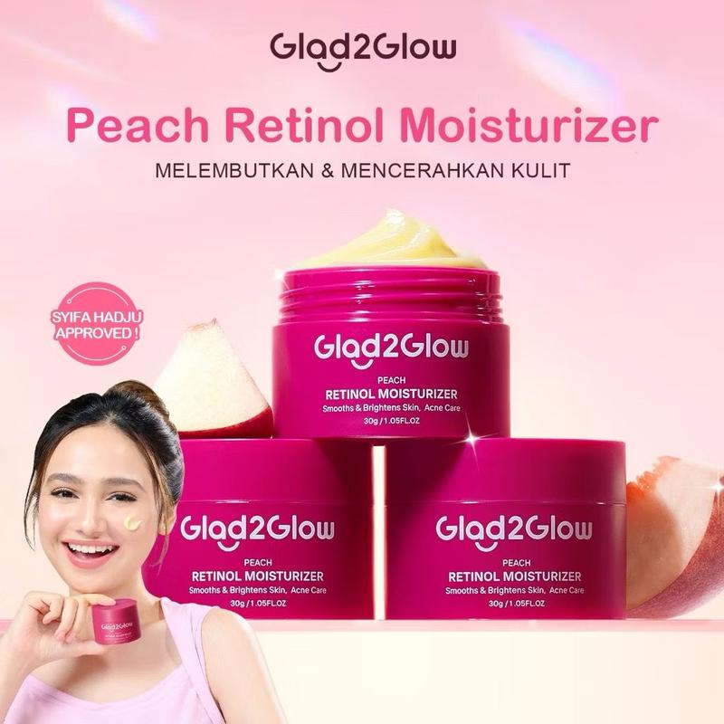 GLAD2GLOW Peach Retinol Moisturizer 30 gram dengan Retinol & HPR untuk Memudarkan Garis Halus dan Kerutan 7
