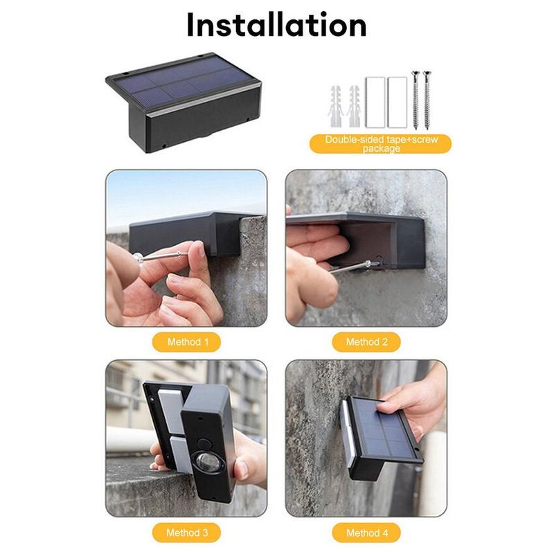 Product Introduction of Outdoor 3Led Solar wall Light IP65 Waterproof Automatic Sensor Warm garden Lamp for home Fence Courtyard Gate village Street decoration 7