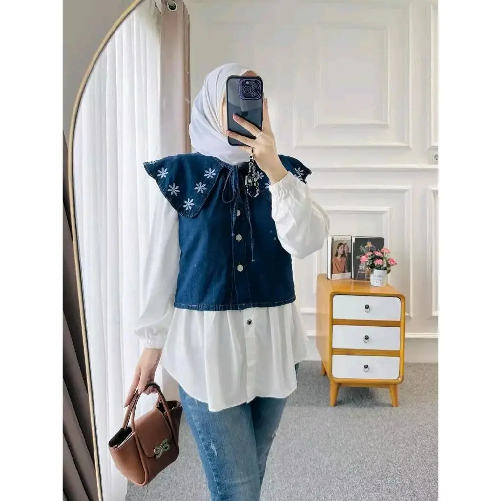 HAMARA OUTER || ROMPI WANITA BAJAN JEANS Atasan