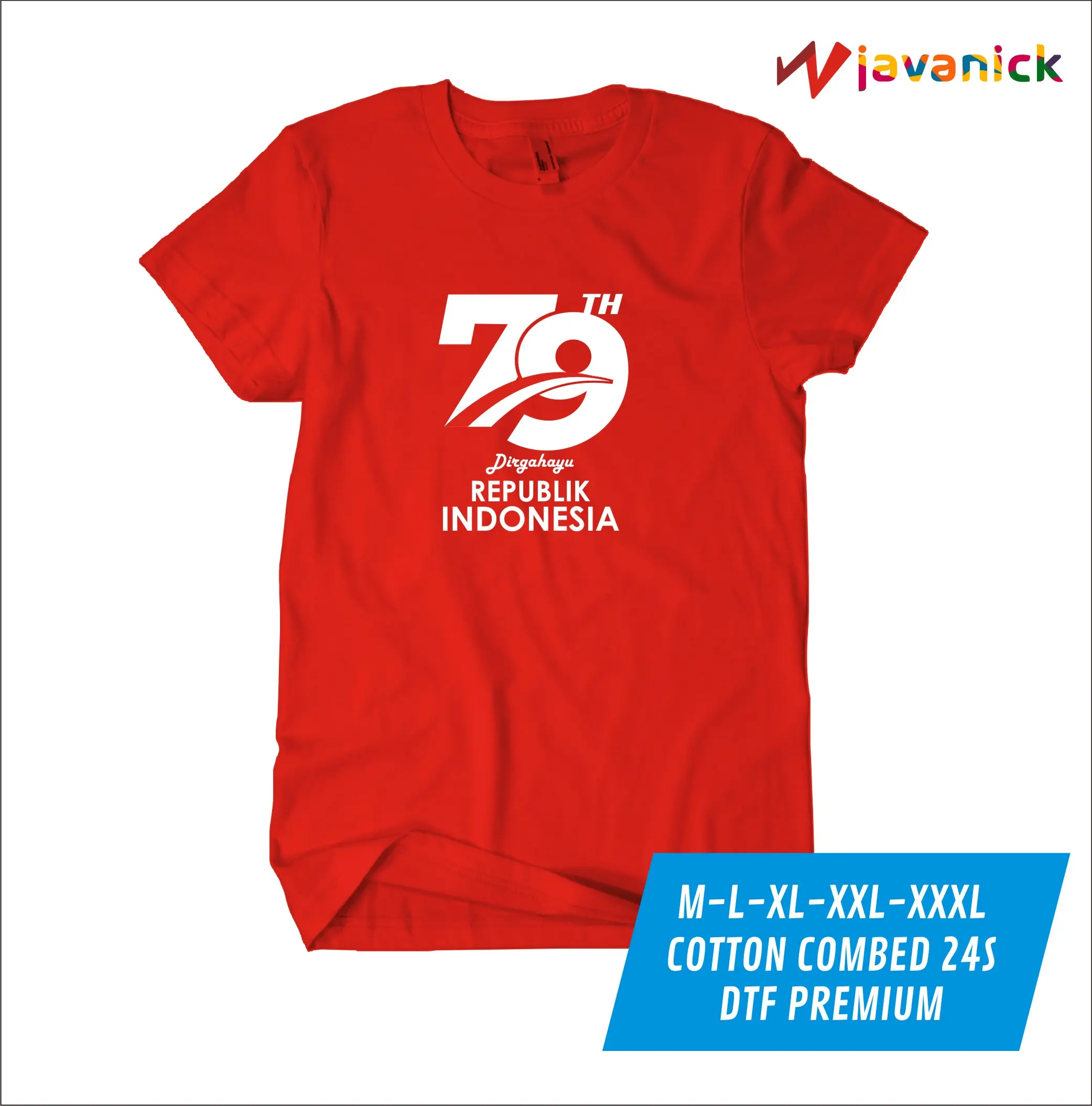 Kaos HUT RI Kemerdekaan 2023 Bahan Cotton Combat 24s Unisex