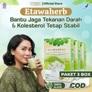 Etawaherb Original 3 BOX - Minuman Susu Kambing Etawa & Daun Kelor Herbal Alami | Bantu Turunkan Kolesterol, Stabilkan Tekanan Darah, Jaga Kesehatan Jantung | Obat Herbal Hipertensi, Kolesterol Tinggi, Jantung Lemah | BPOM, Halal, Aman, COD