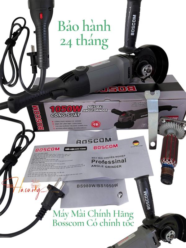Máy mài Boscom 1050W có Điều Chỉnh Tốc Độ hàng chính hãng chuyên công trình xây dựng cho Đá gỗ kim loại bê tông