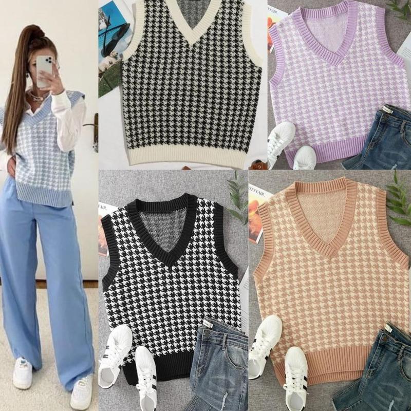 JENNIE TRIBAL Bunga Vest Korean Outfit Style Rompi Rajut Sekolah Clayton 2