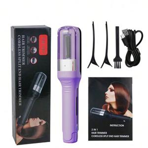 Recortador de puntas de cabello recargable, 1 caja de recortador de cabello inalámbrico portátil, herramienta de cuidado del cabello para el hogar y viajes al aire libre